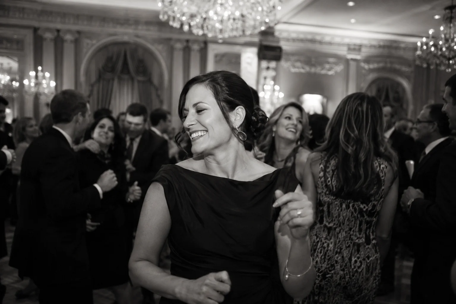 Guests dancing at an elegant celebration